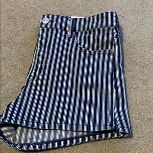 AE Striped Hi-Rise Jean Shorts